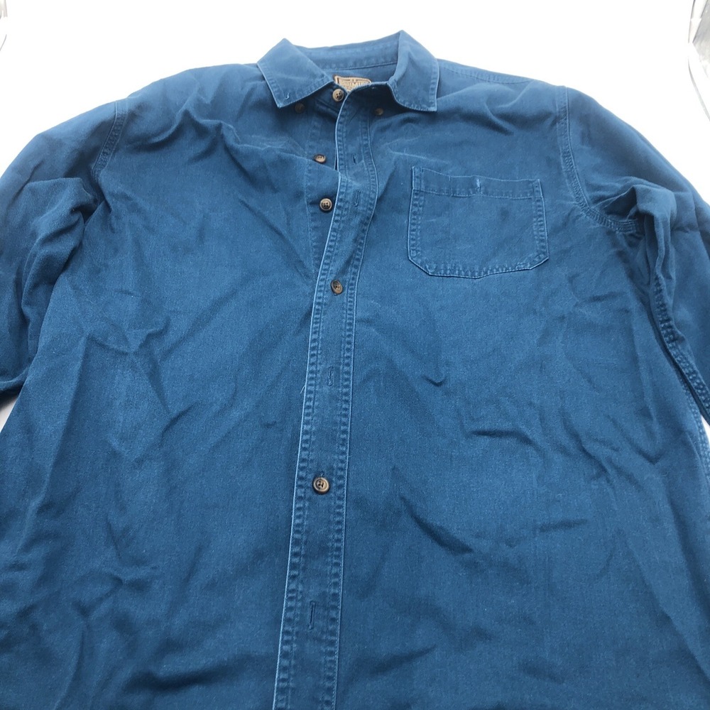 Schmidt Workwear Shirt Medium Blue Thick Durable Button‎ Down Western Wear Used